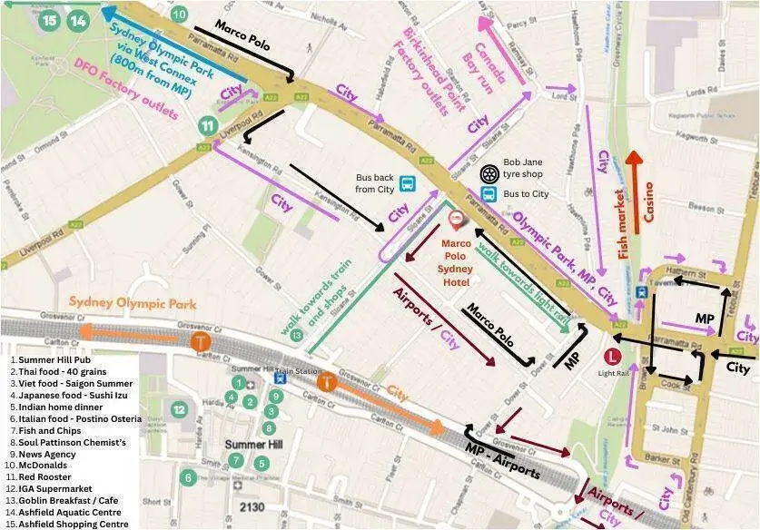 summer hill train station map journey planner Marco Polo Motor Inn Sydney Summer Hill Map